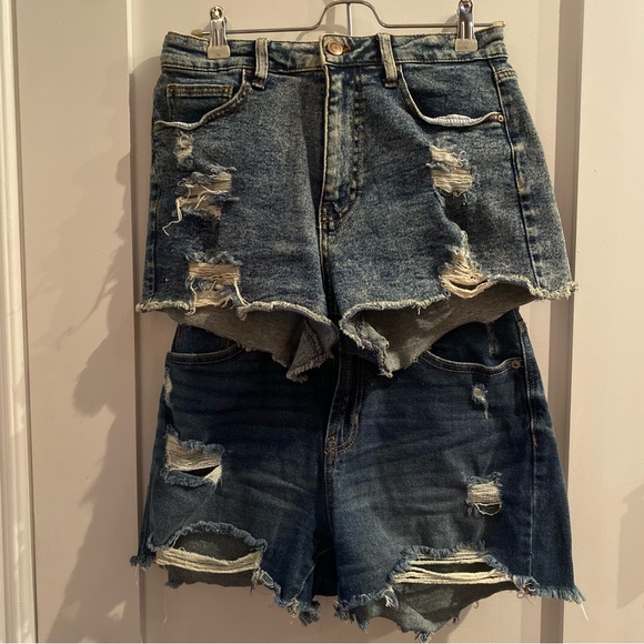 No Boundaries High-Waisted Distressed Denim Jean Shorts Bundle - Juniors Size 7 - Picture 1 of 8